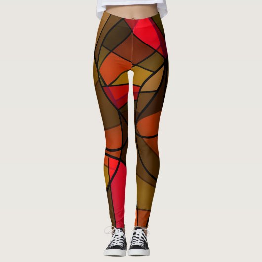 Kleurig abstract patroon leggings (Voorkant)