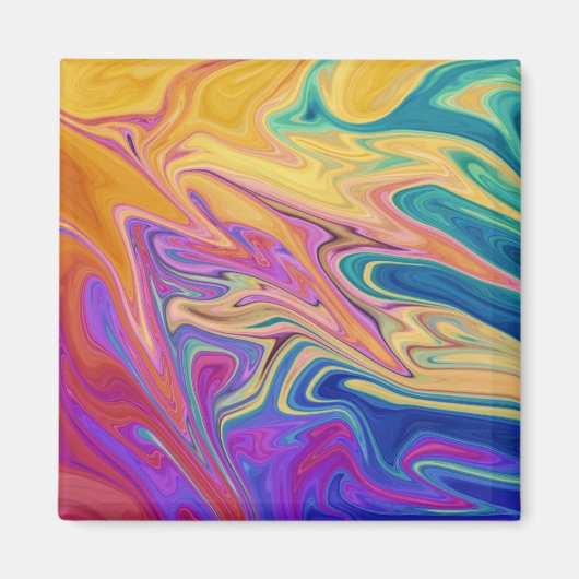Kleurig abstract patroon magneet (Voorkant)