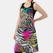 Kleurig abstract patroon met zebra textureabstra schort (Insitu)
