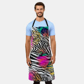 Kleurig abstract patroon met zebra textureabstra schort (Gedragen)