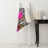 Kleurig abstract patroon met zebra textureabstra sherpa deken (In situ)