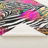 Kleurig abstract patroon met zebra textureabstra sherpa deken (3/4)