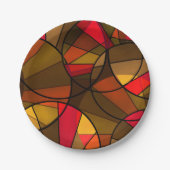 Kleurig abstract patroon papieren bordje (Voorkant)