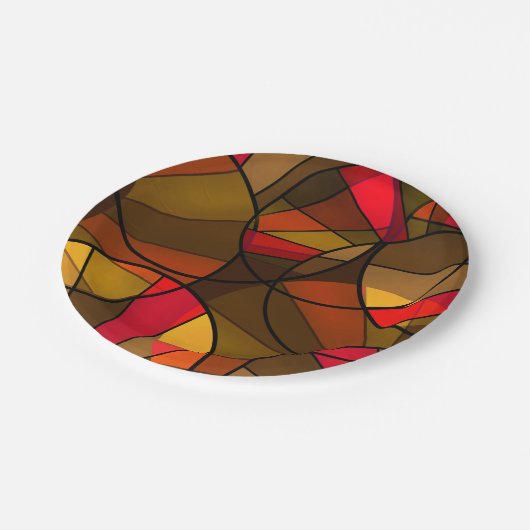 Kleurig abstract patroon papieren bordje (Gekanteld)