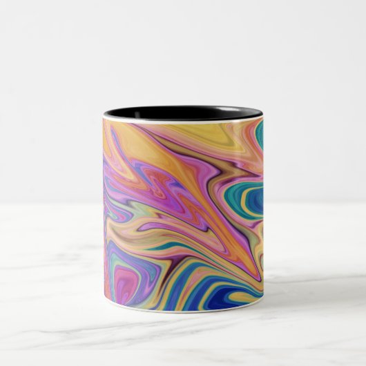 Kleurig abstract patroon tweekleurige koffiemok (Center)