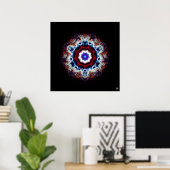 Kleurig abstract patroon (uitheemse ogen 1) poster (Thuiskantoor)
