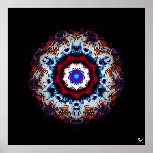 Kleurig abstract patroon (uitheemse ogen 1) poster (Voorkant)