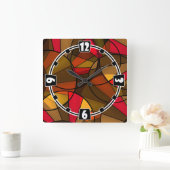 Kleurig abstract patroon vierkante klok (Huis)