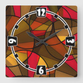 Kleurig abstract patroon vierkante klok (Voorkant)