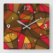 Kleurig abstract patroon vierkante klok (Voorkant)