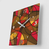 Kleurig abstract patroon vierkante klok (Hoek)