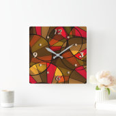 Kleurig abstract patroon vierkante klok (Huis)