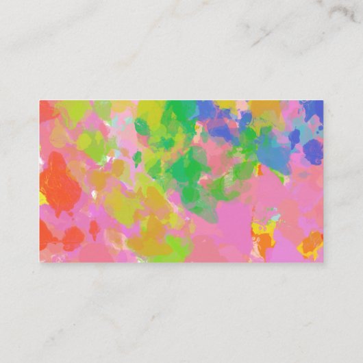 Kleurig Abstract regenboogverfroze script Visitekaartje (Achterkant)