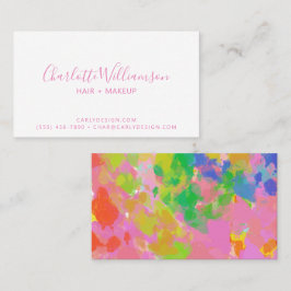 Kleurig Abstract regenboogverfroze script Visitekaartje