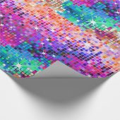 Kleurig abstract schijfglitterpatroon cadeaupapier (Hoek)