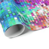 Kleurig abstract schijfglitterpatroon cadeaupapier (Rol Hoek)