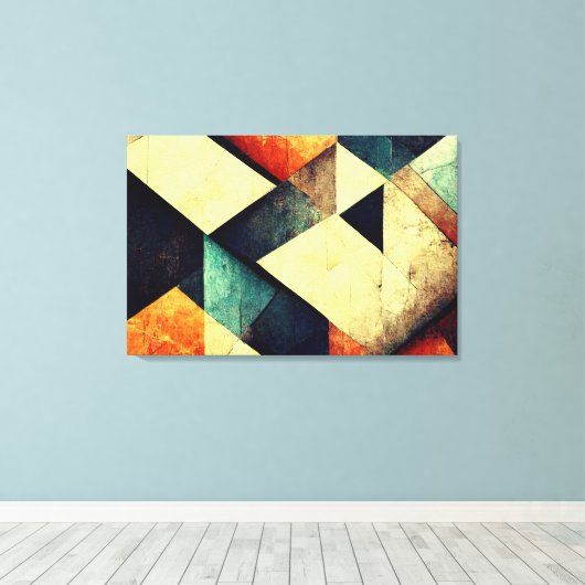 Kleurig abstract schilderij canvas afdruk (Insitu (Houten vloer))