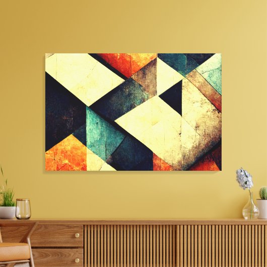 Kleurig abstract schilderij canvas afdruk (Insitu (Woonkamer))