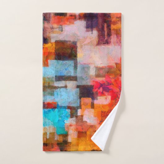 Kleurig abstract schilderij handdoek (Handdoek)