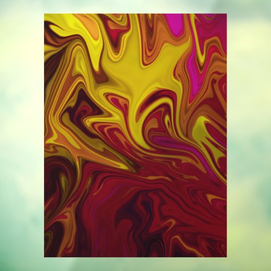 Kleurig abstract schilderij raamsticker (Vel 3)