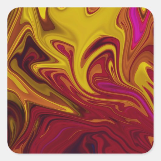 Kleurig abstract schilderij vierkante sticker (Voorkant)