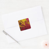 Kleurig abstract schilderij vierkante sticker (Envelop)