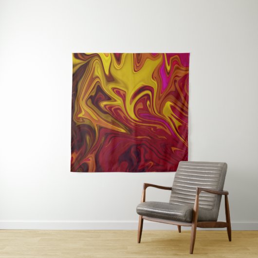 Kleurig abstract schilderij wandkleed (In situ)