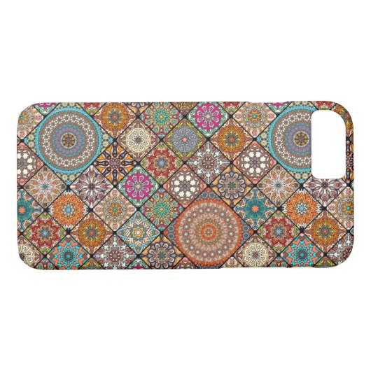 Kleurig abstract tegelvormig ontwerp Case-Mate iPhone case (Achterkant (Horizontaal))