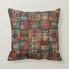 Kleurig abstract tegelvormig ontwerp kussen