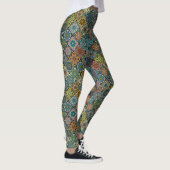 Kleurig abstract tegelvormig ontwerp leggings (Rechts)