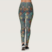 Kleurig abstract tegelvormig ontwerp leggings (Achterkant)