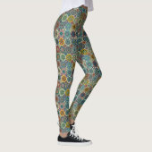 Kleurig abstract tegelvormig ontwerp leggings (Rechts)
