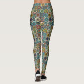 Kleurig abstract tegelvormig ontwerp leggings (Achterkant)