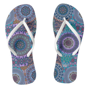 Kleurig abstract tegelvormig ontwerp teenslippers