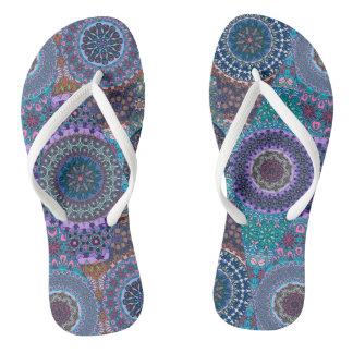 Kleurig abstract tegelvormig ontwerp teenslippers