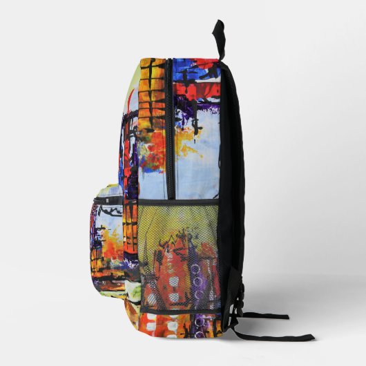 Kleurig Abstract vormontwerp Bedrukte Rugzak (Rechts)