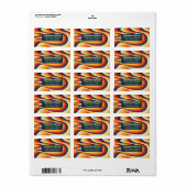 Kleurig abstract vormontwerp etiket (Full Sheet)