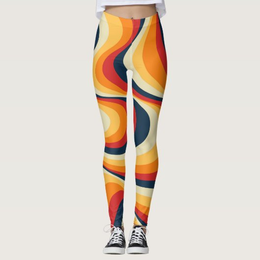 Kleurig abstract vormontwerp leggings (Voorkant)