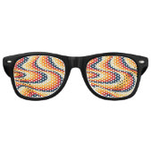 Kleurig abstract vormontwerp retro zonnebril (Voorkant)