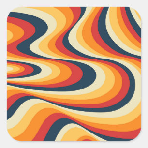 Kleurig abstract vormontwerp vierkante sticker