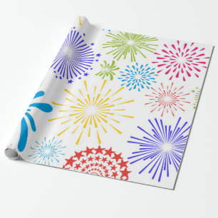 Kleurig abstract vuurwerkpatroon cadeaupapier