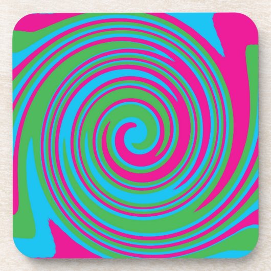 Kleurig abstract wielontwerp onderzetter (Voorkant)