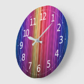 Kleurig Acrylvormig verticaal regenboogpatroon | Grote Klok (Hoek)