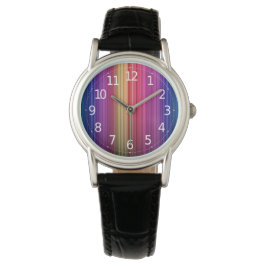 Kleurig Acrylvormig verticaal regenboogpatroon | Horloge