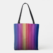 Kleurig Acrylvormig verticaal regenboogpatroon | Tote Bag (Achterkant)