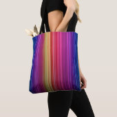 Kleurig Acrylvormig verticaal regenboogpatroon | Tote Bag (Dichtbij)