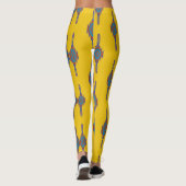 Kleurig Afrikaans geel en blauw patroon Leggings (Achterkant)