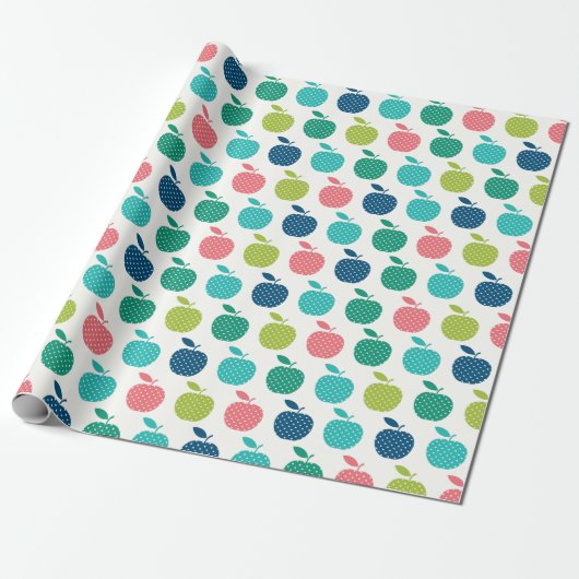 Kleurig Apple Wrapping Paper Cadeaupapier (Uitgerold)