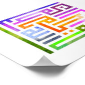 Kleurig Arabisch Kufic design met levendige kleure Poster (Hoek)