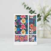 Kleurig Art Nouveau Grafisch Design, Flowers Briefkaart (Staand voorkant)